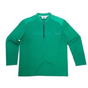 BMW Golfsport 1/4 quarter zip long sleeve green golf shirt Deadstock XL